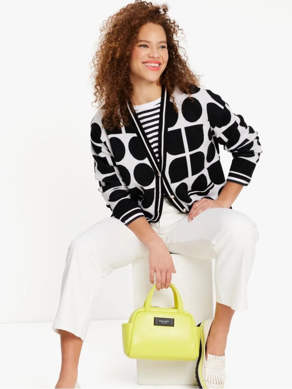 Kate Spade New York Noel Logo Cardigan Sweater NWT Size Large - Picture 2 of 11